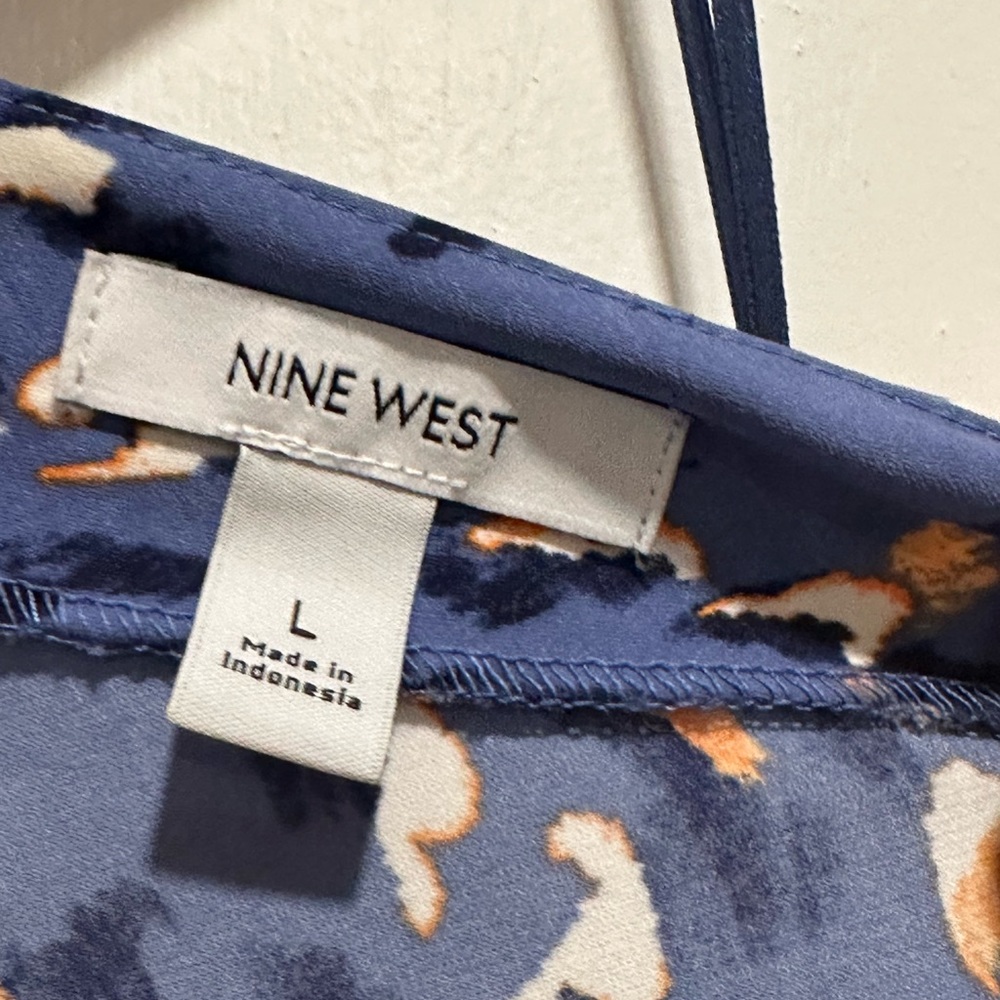 Nine West One-Shoulder Dress Size Large Blue - Picture 6 of 8